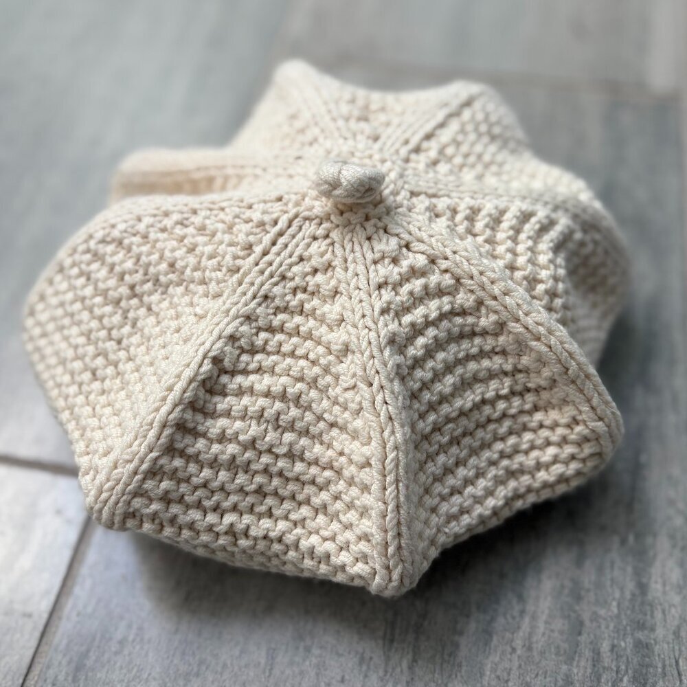 GAP Kids Cream Knit Beret Hat